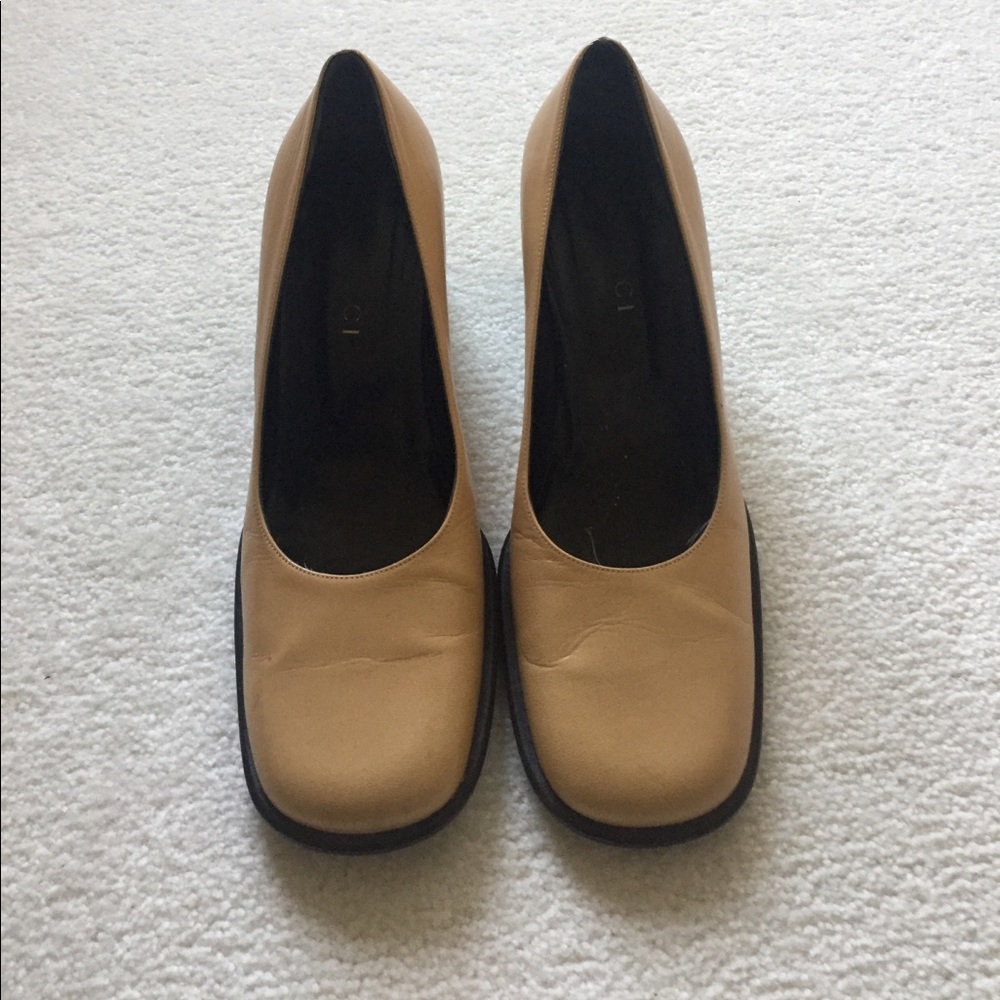 Gucci Beige Chunky Heels